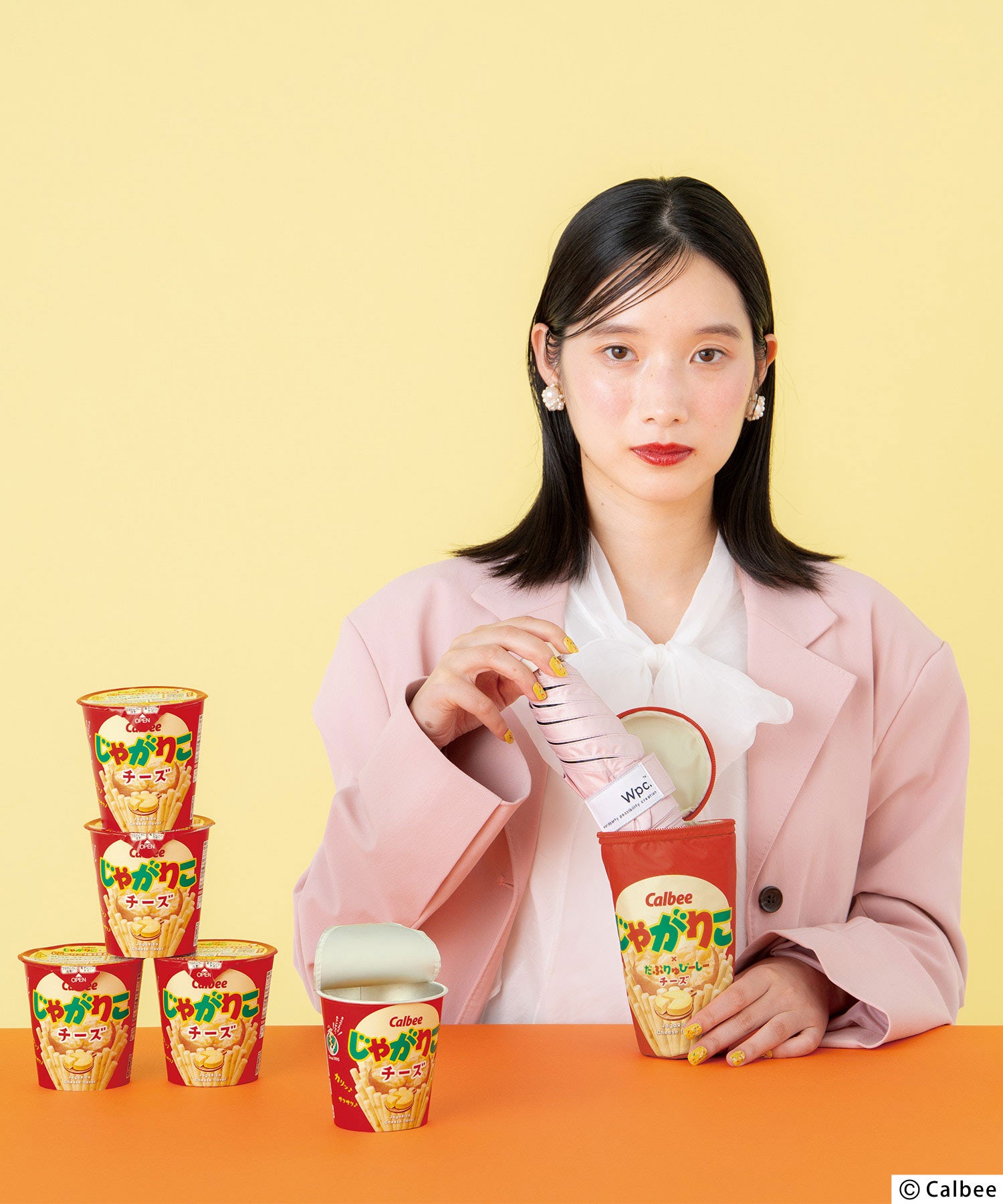 じゃかりこ様 じゃがりこ×Wpc. 遮光じゃがりこパッケージパラソル ミニ 日傘