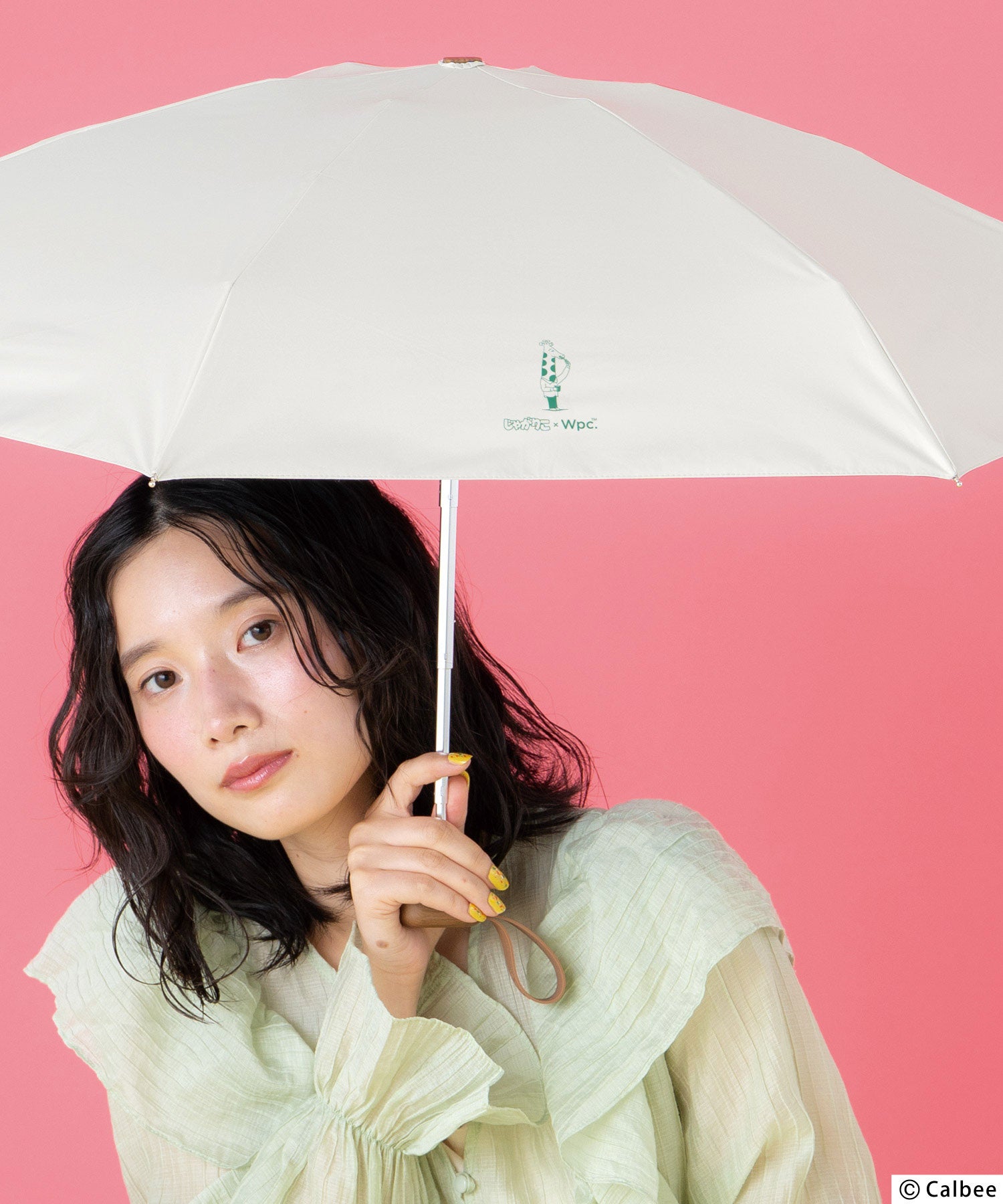 じゃがりこ×Wpc. 遮光じゃがおファミリー刺繍パラソル ミニ 日傘
