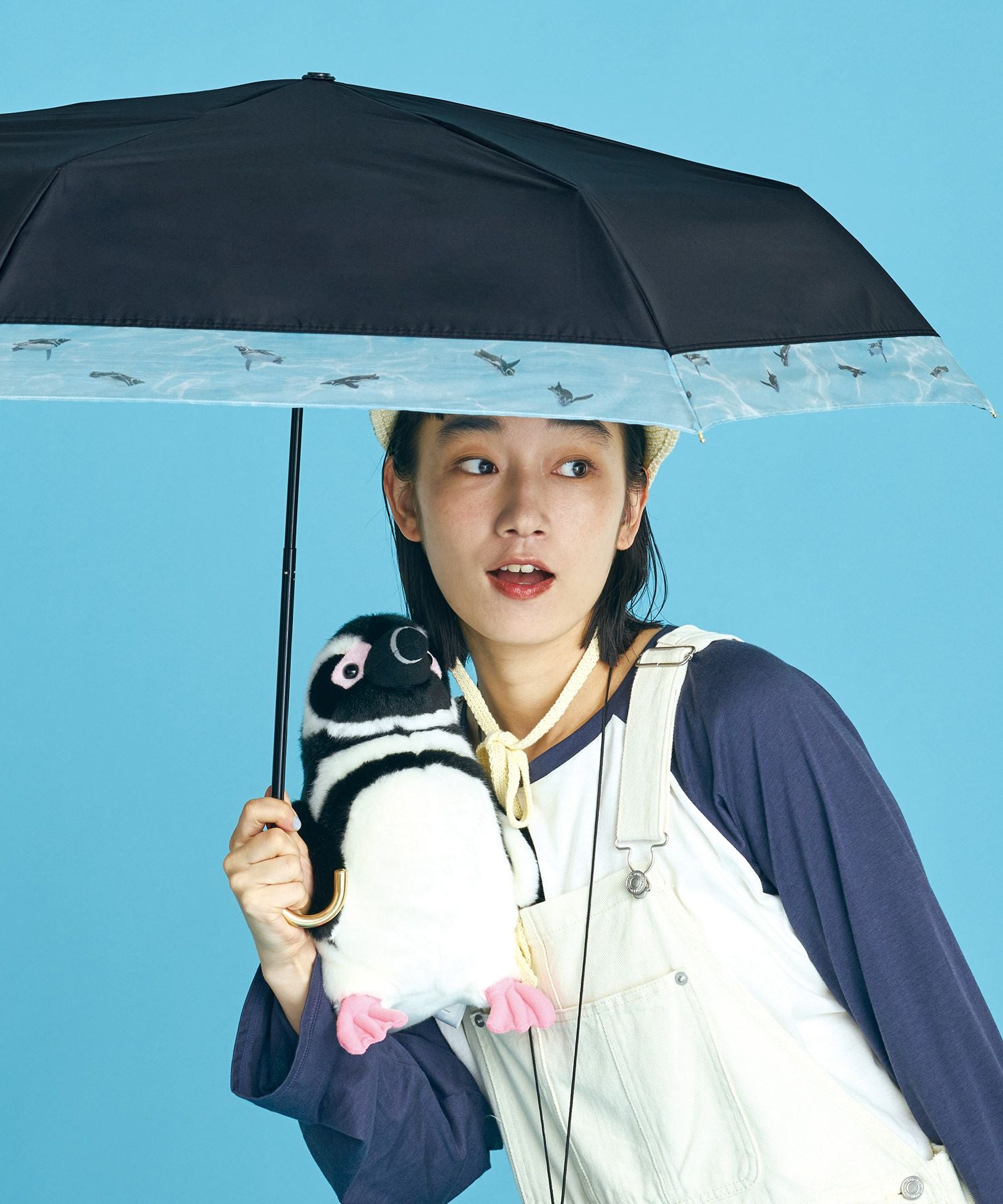 【みぽのん 様】日傘付き。 すみだ水族館×Wpc. 遮光スイミングペンギン リムオーガンジー ミニ