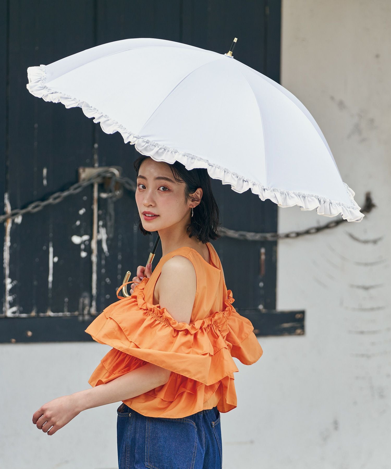遮光オーガンジーフリル 日傘 長傘 晴雨兼用 Wpc. | 【公式】Wpc