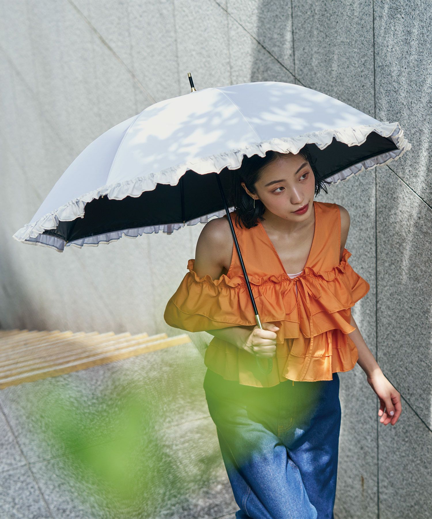 遮光オーガンジーフリル 日傘 長傘 晴雨兼用 Wpc. | 【公式】Wpc