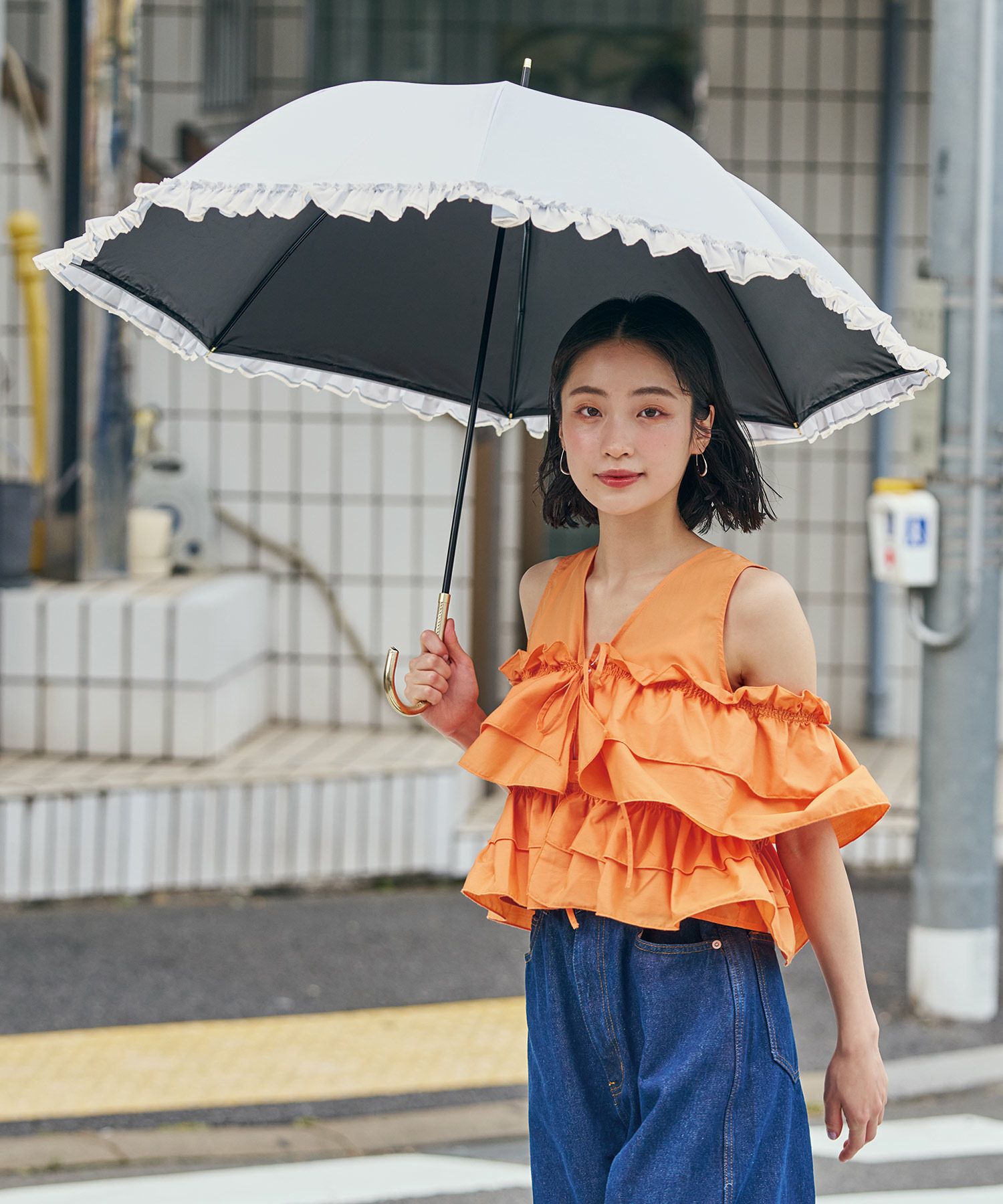 遮光オーガンジーフリル 日傘 長傘 晴雨兼用 Wpc. | 【公式】Wpc