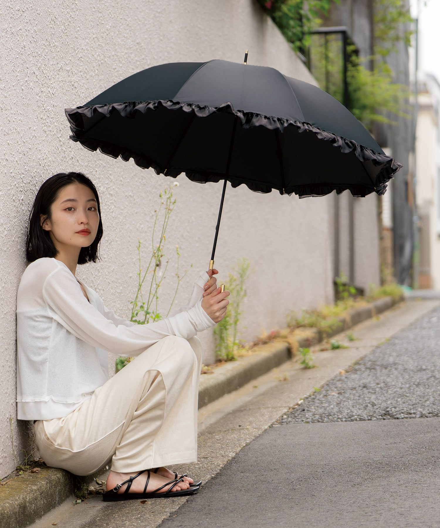 遮光オーガンジーフリル 日傘 長傘 晴雨兼用 Wpc. | 【公式】Wpc
