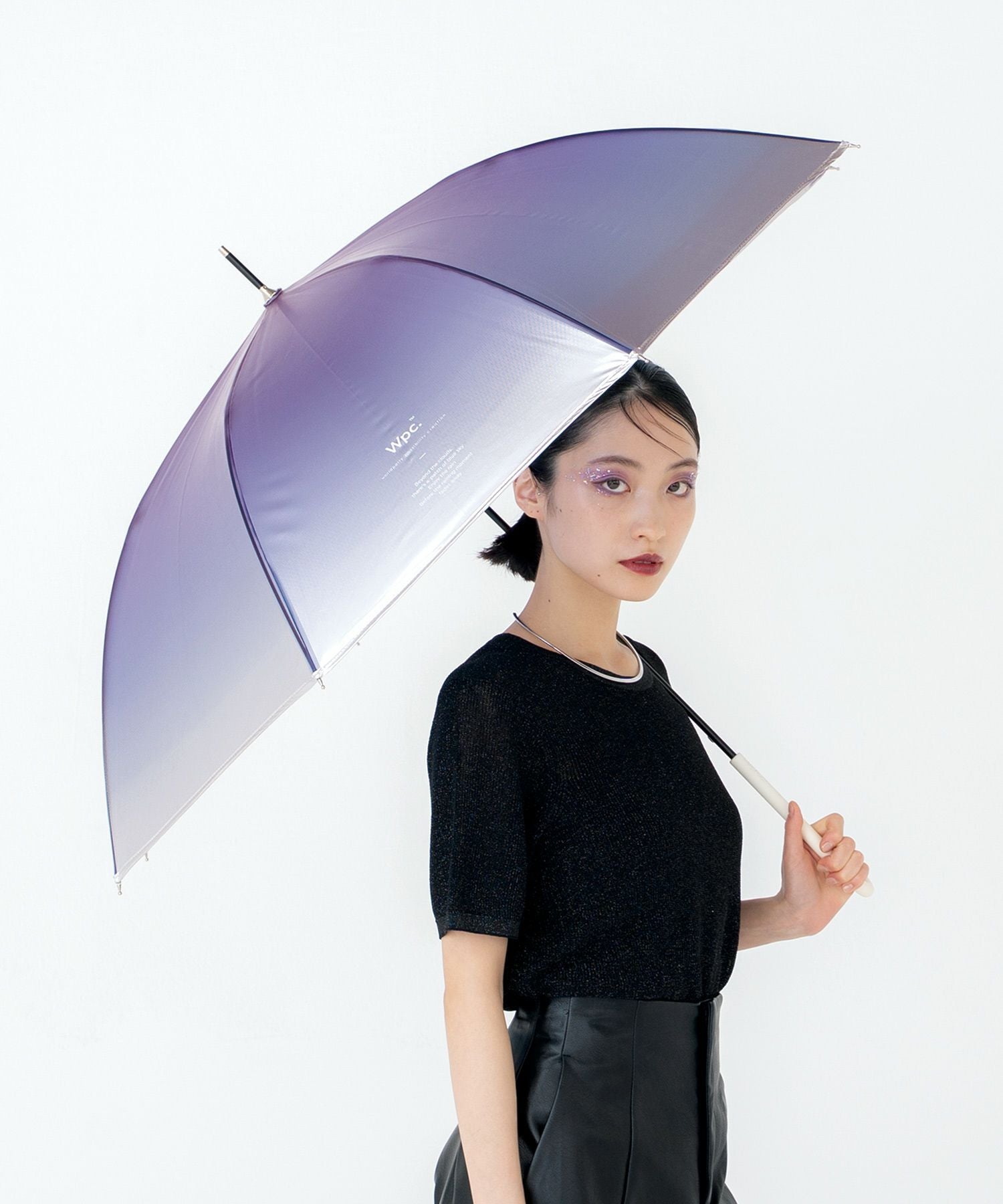 ビニール傘]シルバーグラデーションアンブレラ 雨傘 長傘 Wpc