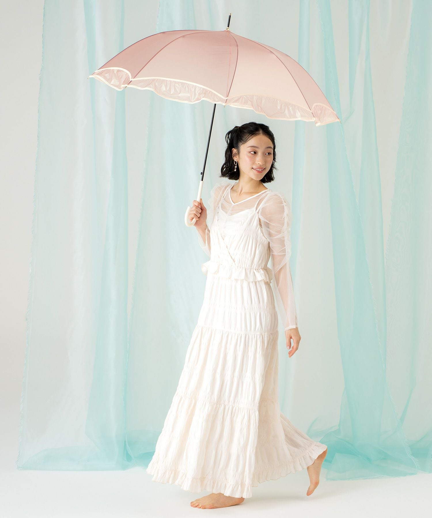 a*y様 fox フリル高級傘 アイボリー ビニール傘]シアーフリルアンブレラ 雨傘 長傘 Wpc. | 【公式】Wpc