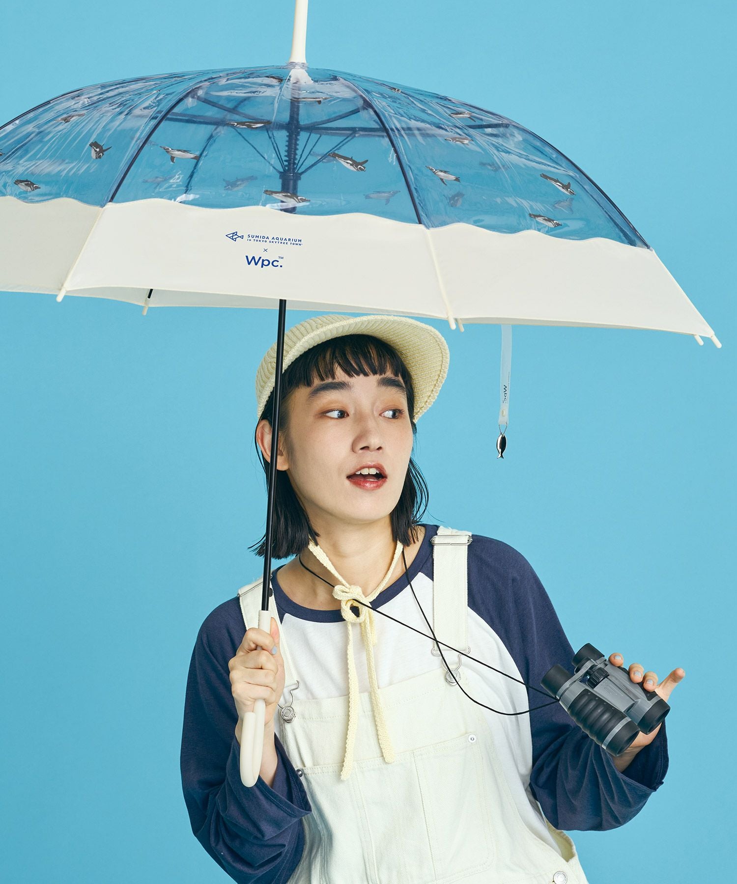 ビニール傘]すみだ水族館×Wpc. スイミングペンギンアンブレラ 雨傘 長