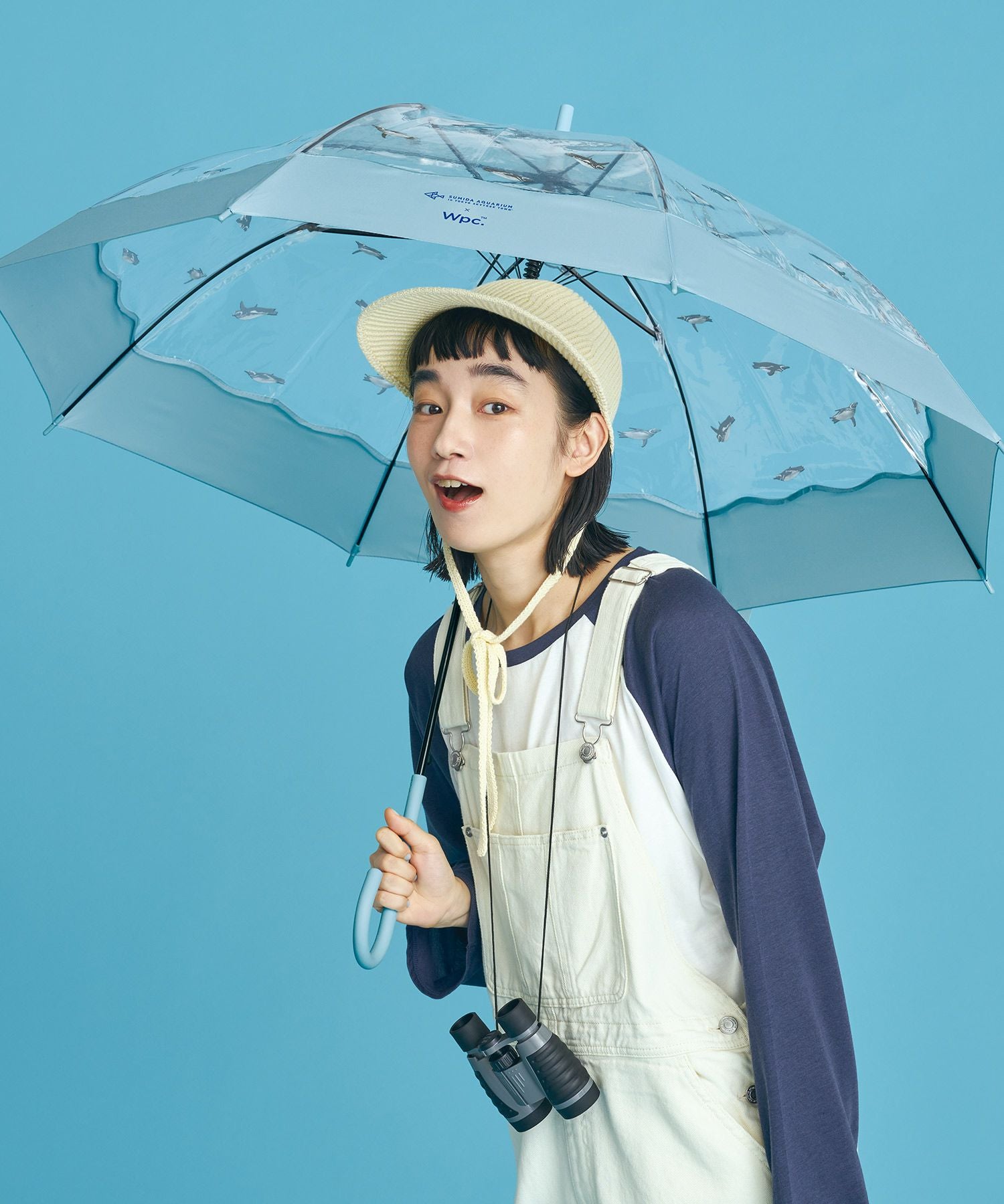 ビニール傘]すみだ水族館×Wpc. スイミングペンギンアンブレラ 雨傘 長