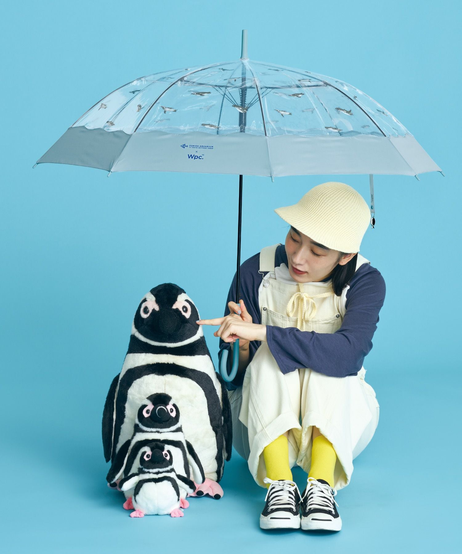 ビニール傘]すみだ水族館×Wpc. スイミングペンギンアンブレラ 雨傘 長