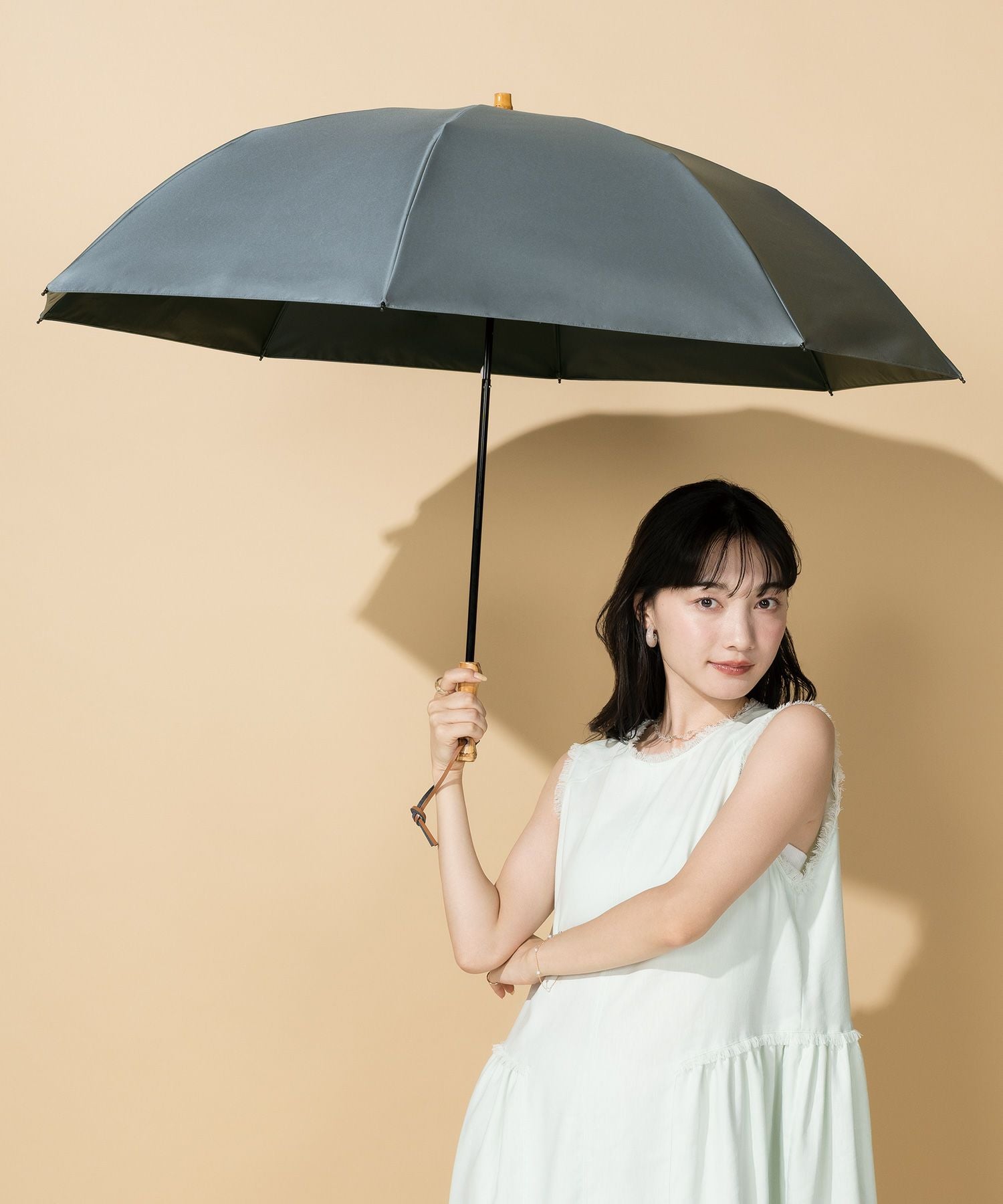SUYAMAN 送料込み 特大 155cm 厚み6.2cm 衝立 天然木 公式限定》【CALM2段 60cm/長折兼用】UVO (ウーボ) 最強の日傘 無地