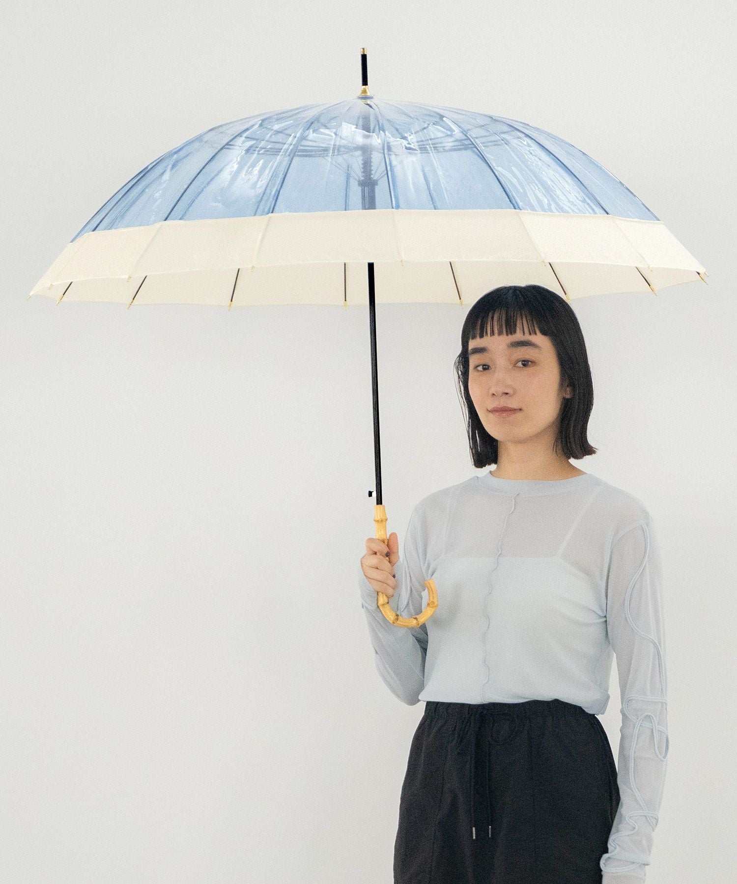 公式限定》[ビニール傘]16Kプラスティック切り継ぎジャンプ 雨傘 長傘