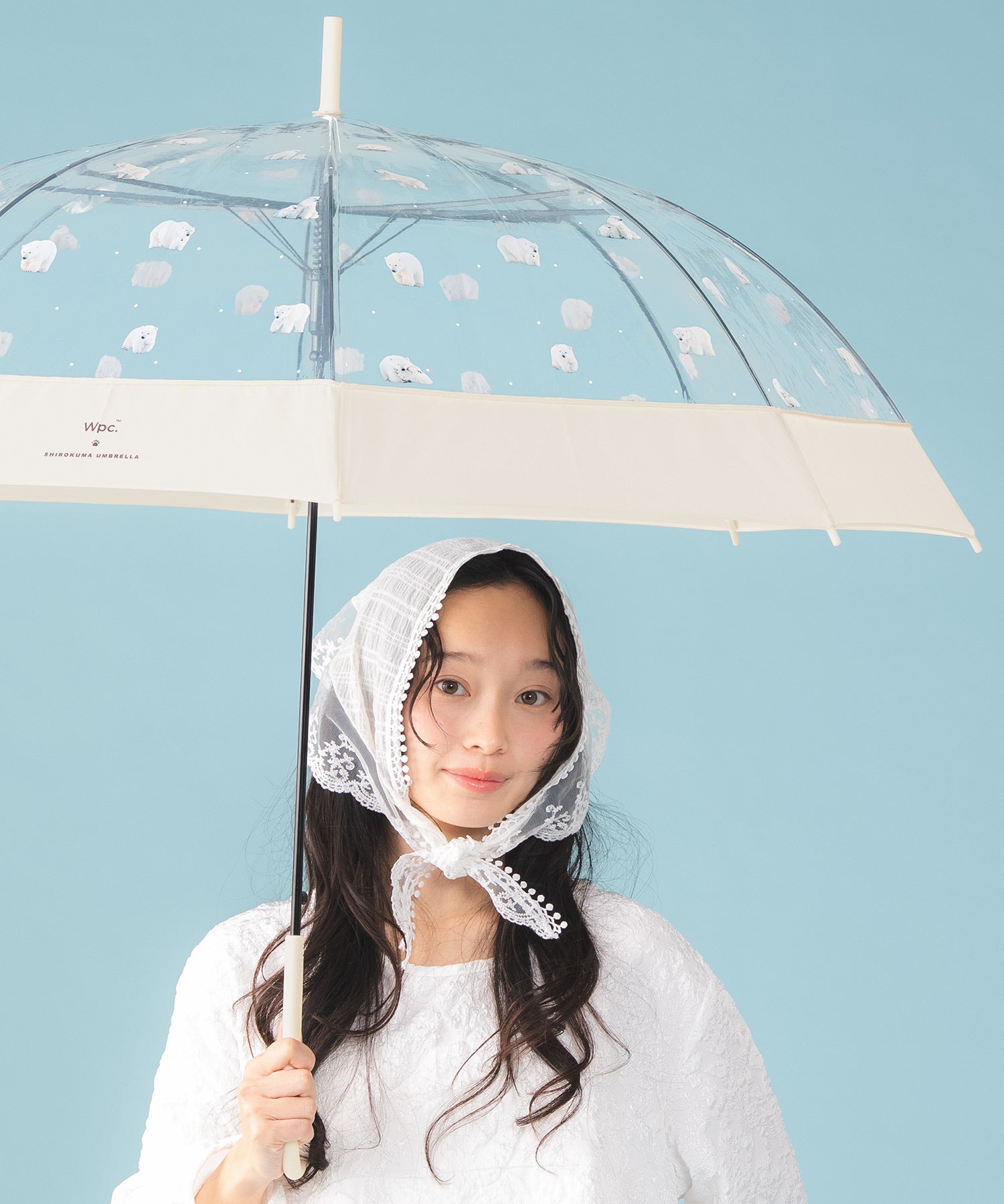 公式限定》［ビニール傘］しろくまドットアンブレラ 雨傘 長傘