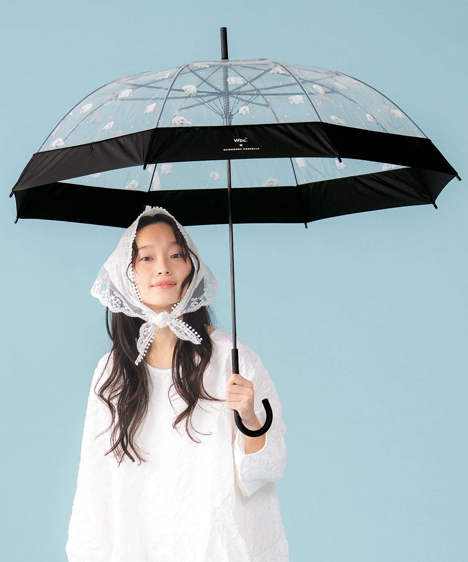 公式限定》［ビニール傘］しろくまドットアンブレラ 雨傘 長傘